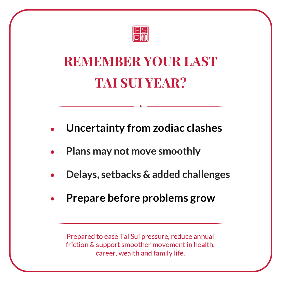 2027 Tai Sui cure and zodiac clash remedy for people affected by Tai Sui, major life transitions, repeated obstacles, and health, career, wealth, or family instability.