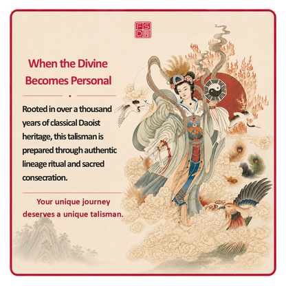 Authentic Daoist lineage talisman prepared for wealth protection, savings stability, money retention, financial security, and personalized ritual support.