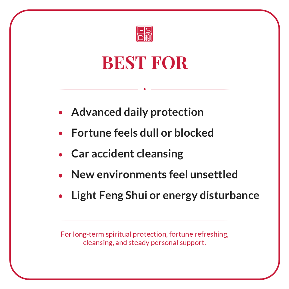 Daoist protection talisman for advanced daily protection, fortune refreshing, car accident cleansing, unsettled new environments, and light energy disturbance.