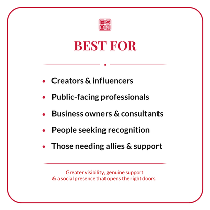 Noble Support Talisman best for creators, influencers, public-facing professionals, business owners, consultants, people seeking recognition, allies, and social support.