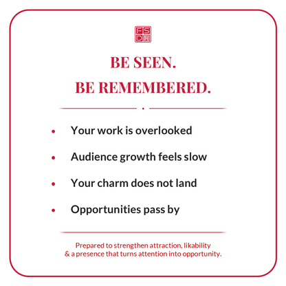 Visibility talisman for people whose work feels overlooked, audience growth feels slow, charm does not land, or opportunities pass by.