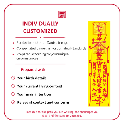 Custom wealth talisman prepared for money luck, income growth, business success, client attraction, prosperity, abundance, and financial opportunity.